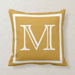 MONOGRAM macizo de almohada marrón claro tan