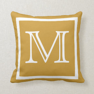 MONOGRAM macizo de almohada marrón claro tan