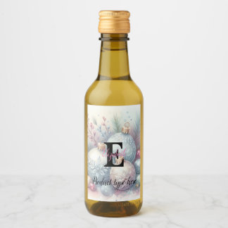 Monogram name Christmas tree ornaments watercolor 