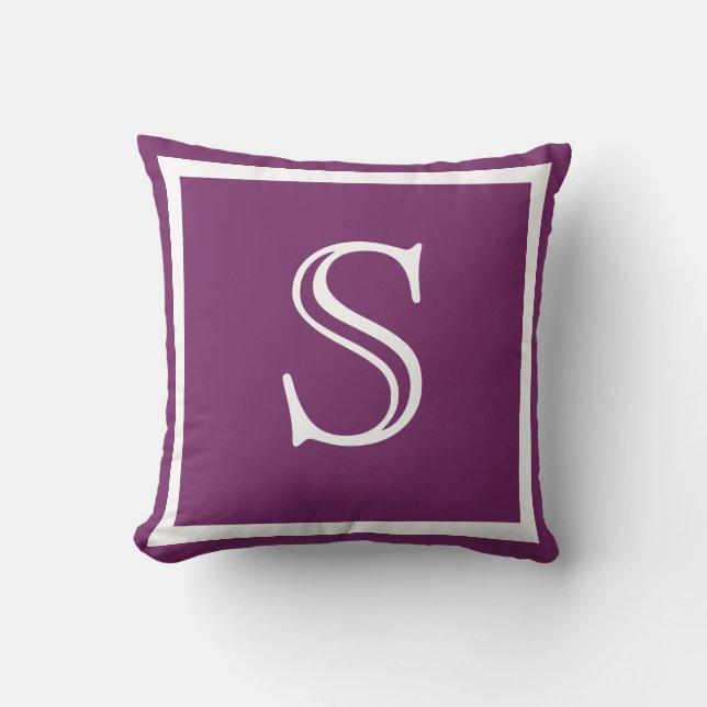 MONOGRAM Sólida Púrpura Suave almohada llana (Anverso)