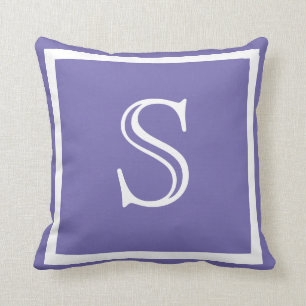 MONOGRAM Sólido Púrpura brillante almohada lisa