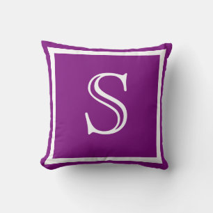 MONOGRAM Sólido Púrpura brillante almohada lisa