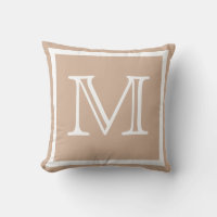 MONOGRAM Sólido Taupe almohada lisa