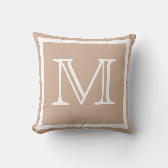 MONOGRAM Sólido Taupe almohada lisa (Anverso)