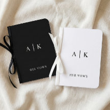 Monogram Wedding Vow Books Set His Personalized