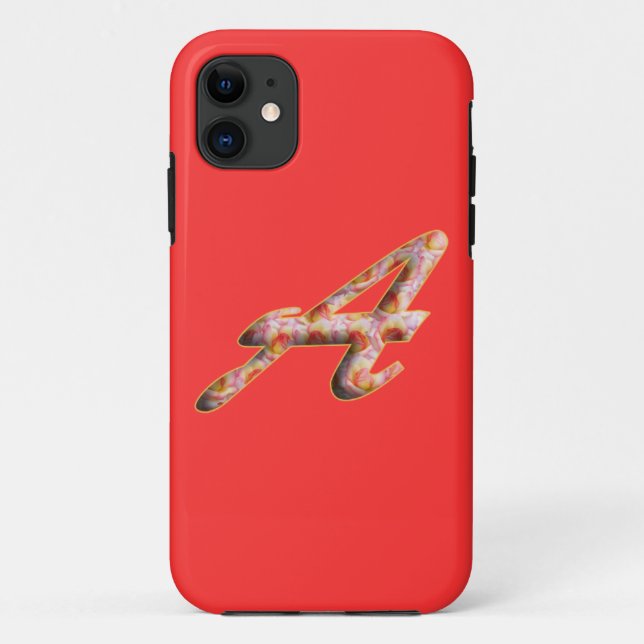 Monograma A en Rosas Patrón Iphone 5 Funda (Reverso)