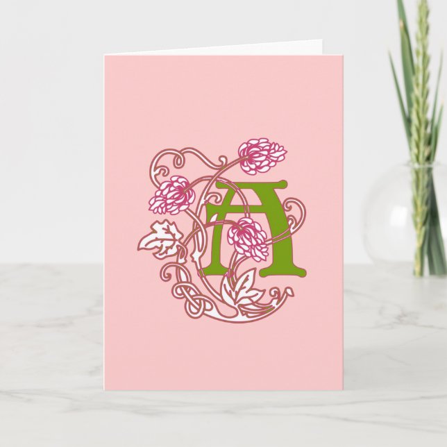 Monograma A floral de Art Nouveau (Anverso)