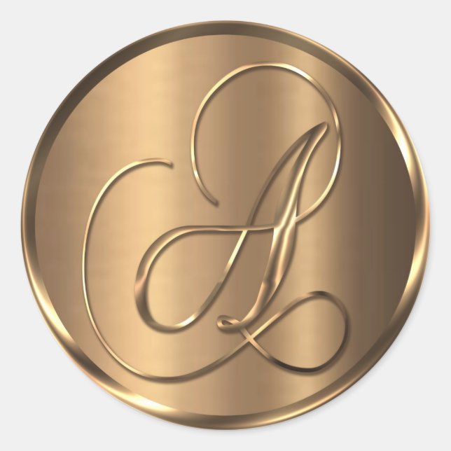 Monograma A Sello para sobres de bronce no METÁLIC (Anverso)