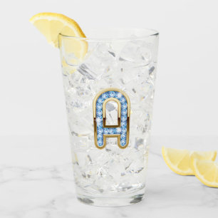 Monograma A - Vidrio de 16 oz
