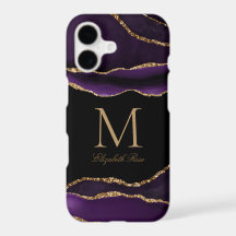 Monograma Agate Purple Agate Gold Black Modern