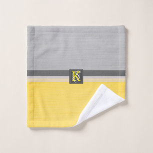 Monograma amarillo y gris del tono simple dos de
