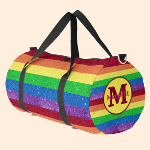 Monograma arcoiris Tirado Bolsa de Duffel Grande