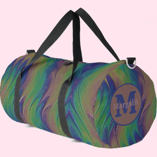 Monograma arcoiris Tirado Bolsa de Duffel Grande