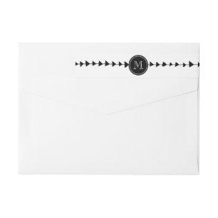 Monograma azteca blanco negro de las flechas