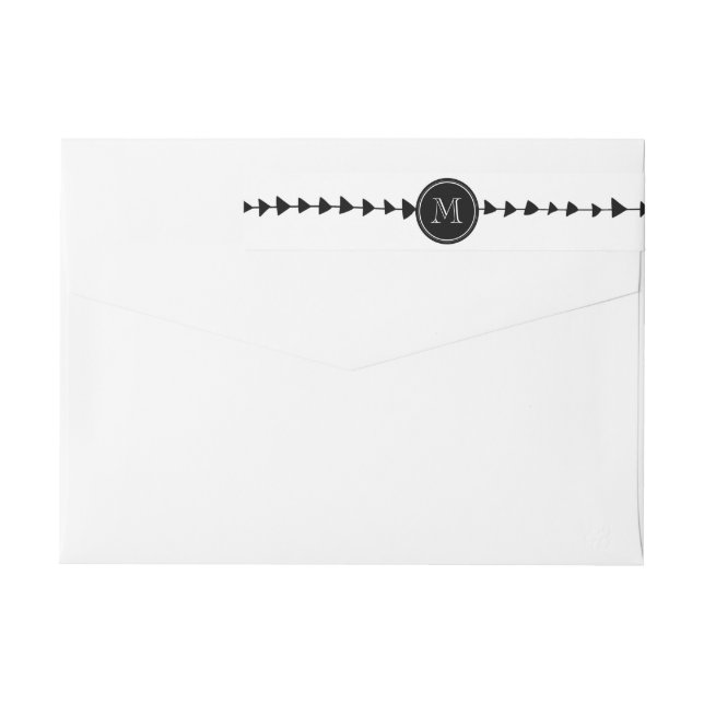 Monograma azteca blanco negro de las flechas (Reverso)