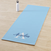 Monograma azul calmo Guión Yoga Mat