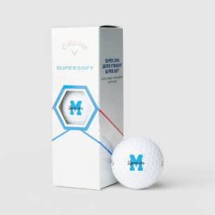 Monograma azul personalizado (marque sus bolas de