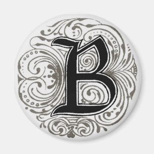 Monograma "B" en gris - imán