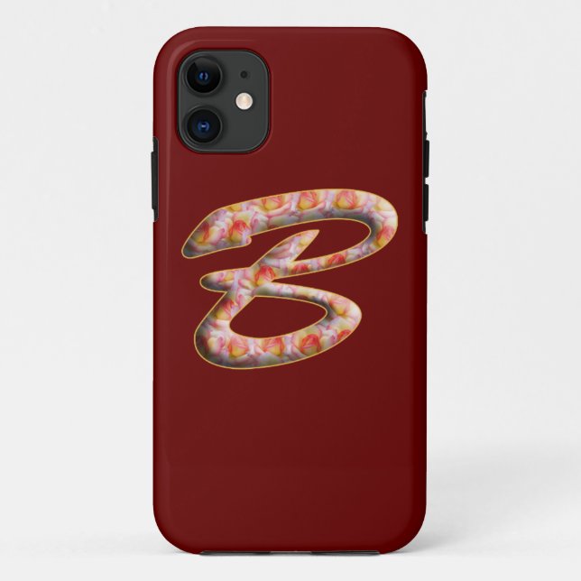 Monograma B en Rosas Patrón Iphone 5 fundas (Reverso)