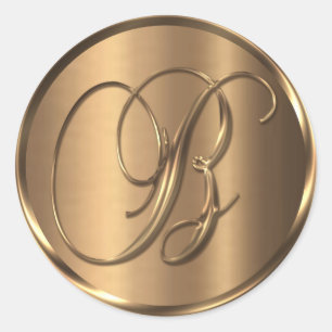 Monograma B Sello para sobres de bronce no METÁLIC