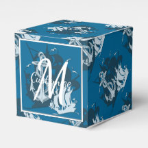 Monograma Barco pirata y caja favorita de cubo anc