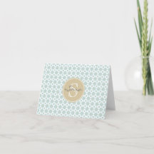 Monograma Batik Retro Notecards