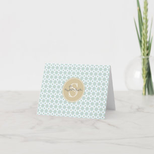 Monograma Batik Retro Notecards