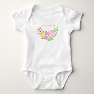 Monograma Bebé Floral Bebé Jersey Bodysuit