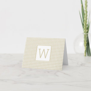 Monograma Beige-White Gingham Plaid