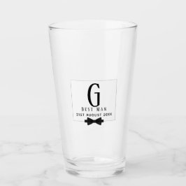 Monograma BEST MAN Groomsmen Groomsman Black Tie