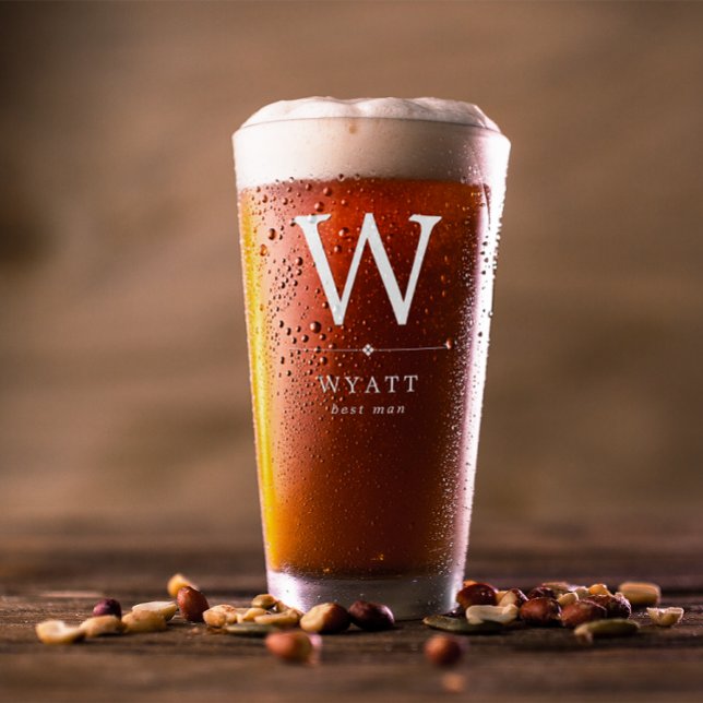 Monograma blanco minimalista Mejor hombre (Subido por el creador)