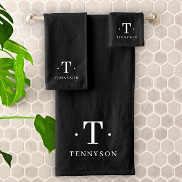 Monograma blanco negro moderno Minimalista elegant