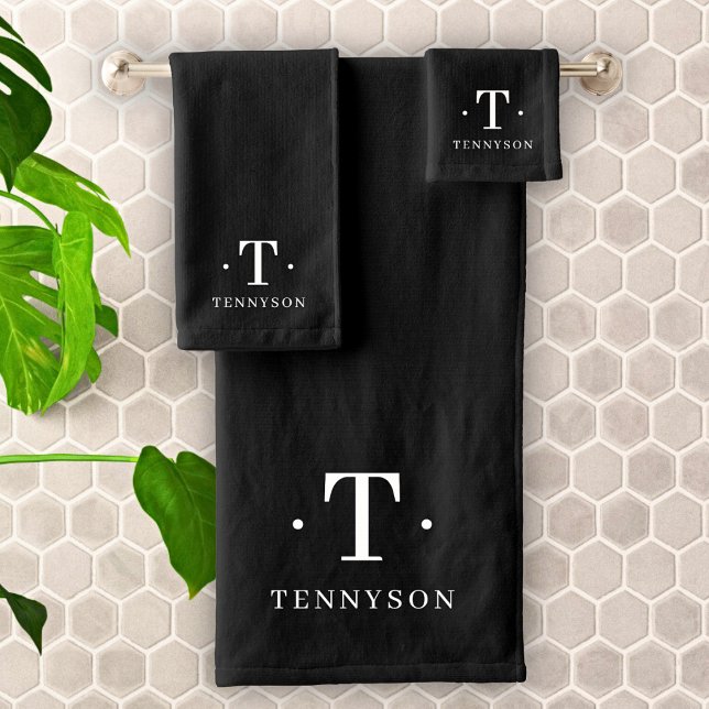 Monograma blanco negro moderno Minimalista elegant (Subido por el creador)