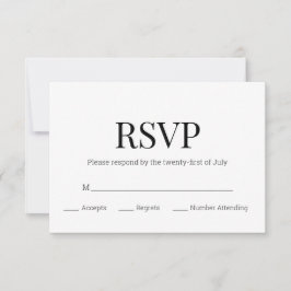 Monograma blanco negro moderno RSVP