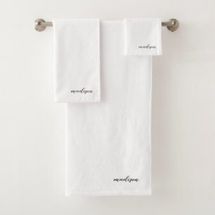 Monograma blanco negro Neutral moderno Minimalista