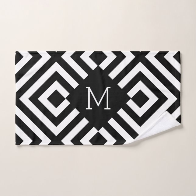 Monograma blanco y negro (Toalla de mano)