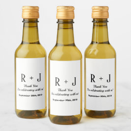 Monograma blanco y negro Gracias Boda Mini