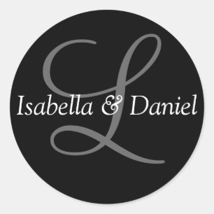 Monograma Boda de sellos Monograma Pegatina