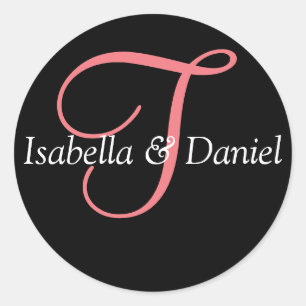 Monograma Boda de sellos Monograma Pegatina