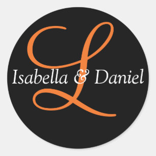 Monograma Boda de sellos Monograma Pegatina