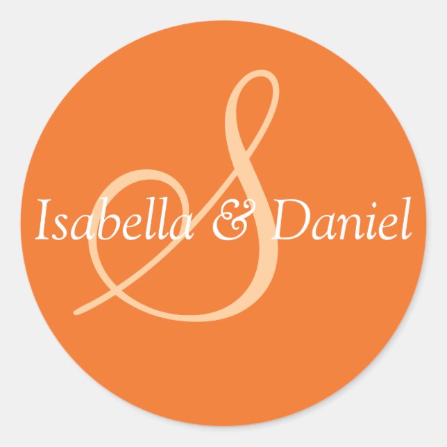 Monograma Boda de sellos Monograma Pegatina (Anverso)