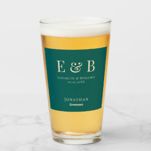 Monograma Boda Groomsman Regalo personalizado verd