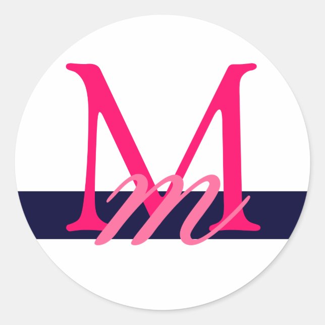 Monograma Boda Sello para sobres blanco Marina ros (Anverso)