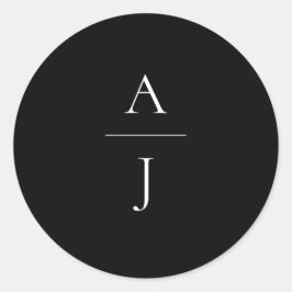 Monograma Boda Sello para sobres blanco negro