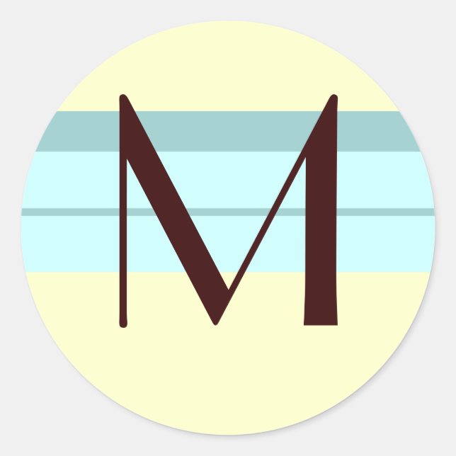 Monograma Boda Sello para sobres marrón azul (Anverso)