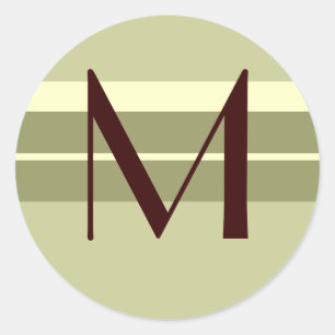 Monograma Boda Sello para sobres marrón verde