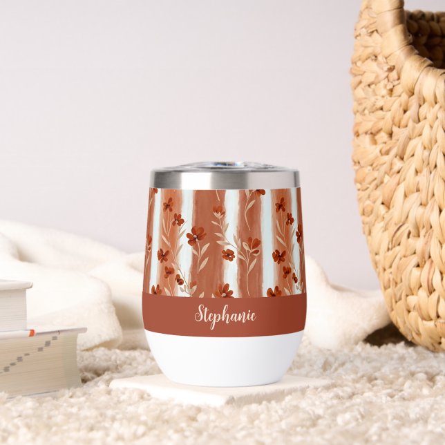 Monograma boho de flor silvestre de terracota (Sala de estar (girada))