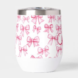 Monograma Bow Rosa Coquette Estética Preppy Trendy