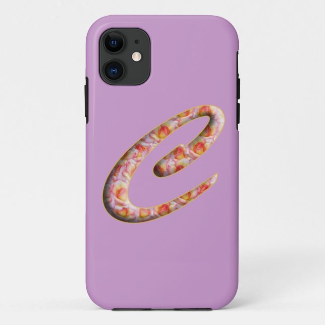 Monograma C en Rosas Patrón Iphone 5 Funda (Reverso)