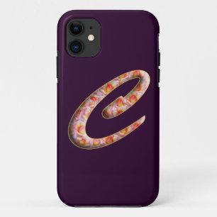 Monograma C en Rosas Patrón Iphone 5 fundas